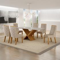 Conjunto Sala de Jantar Mesa 180cm Tampo de 2,5cm com 6 Cadeiras Aurora Conjunto Sala de Jantar Mesa 180cm Tampo de 2,5cm com 6 Cadeiras Aurora