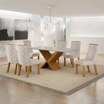 Conjunto Sala de Jantar Mesa 180cm Tampo de 2,5cm com 6 Cadeiras Aurora