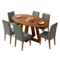 Conjunto Sala de Jantar Mesa 1,80m Vick 6 Cadeiras Bel Conjunto Sala de Jantar Mesa 1,80m Vick 6 Cadeiras Bel