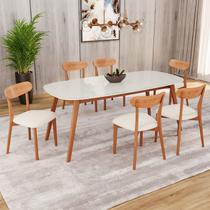 Conjunto Sala de Jantar Mesa 180x80cm Tampo em Mdf com Vidro 6 Cadeiras Ceci Yescasa