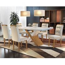 Conjunto Sala de Jantar Mesa 6 Cadeiras Amanda Espresso Móveis