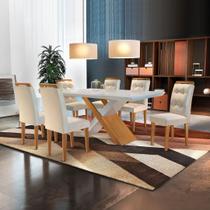 Conjunto Sala de Jantar Mesa 6 Cadeiras Amanda Espresso Móveis