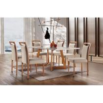 Conjunto Sala de Jantar Mesa 6 Cadeiras Safira