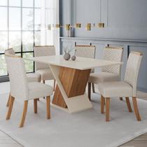 Conjunto Sala de Jantar Mesa + 6 Cadeiras Solus