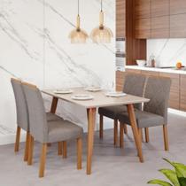 Conjunto Sala de Jantar Mesa Adele 130cm 4 Cadeiras Fernanda Cimol