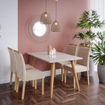 Conjunto Sala de Jantar Mesa Adele 130cm 4 cadeiras Juliana Cimol Conjunto Sala de Jantar Mesa Adele 130cm 4 cadeiras Juliana Cimol