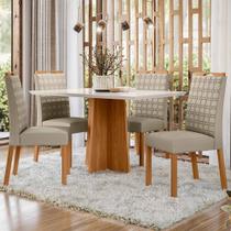 Conjunto Sala de Jantar Mesa Anitta 1,35m com 4 Cadeiras Mariah Ypê/Off White/Ja01 - New Ceval Conjunto Sala de Jantar Mesa Anitta 1,35m com 4 Cadeiras Mariah Ypê/Off White/Ja01 - New Ceval