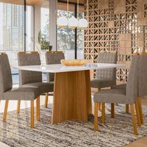 Conjunto Sala de Jantar Mesa Anitta 160cm com 6 Cadeiras Mariah