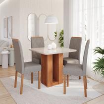 Conjunto Sala de Jantar Mesa Ariela com 4 Cadeira em MDF Clarice Cimol