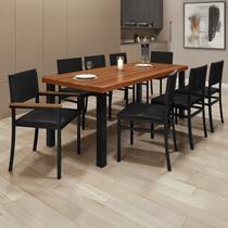 Conjunto Sala de Jantar Mesa Athenas Tampo Madeira Maciça 200x90 com 8 Cadeiras Madri Conjunto Sala de Jantar Mesa Athenas Tampo Madeira Maciça 200x90 com 8 Cadeiras Madri