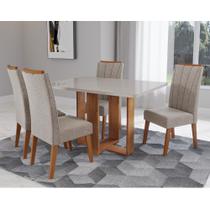 Conjunto Sala de Jantar Mesa Berlim com Tampo de Vidro 4 Cadeiras Safira Viero Conjunto Sala de Jantar Mesa Berlim com Tampo de Vidro 4 Cadeiras Safira Viero