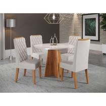 Conjunto Sala De Jantar Mesa Columbia Com 4 Cadeiras Iza Mel/blonde/veludo Marfim Conjunto Sala De Jantar Mesa Columbia Com 4 Cadeiras Iza Mel/blonde/veludo Marfim