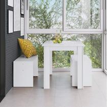 Conjunto Sala de Jantar Mesa com 2 Bancos Conjunto Sala de Jantar Mesa com 2 Bancos