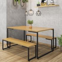 Conjunto Sala de Jantar Mesa com 2 Bancos Porto Espresso Móveis