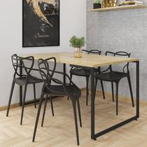 Conjunto Sala de Jantar Mesa com 4 Cadeiras Allegra PP Espresso Móveis