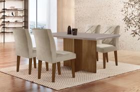 Conjunto Sala de Jantar Mesa com 4 Cadeiras Cayman Espresso Móveis