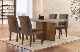 Conjunto Sala de Jantar Mesa com 4 Cadeiras Cayman Espresso Móveis