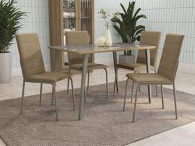 Conjunto Sala de Jantar Mesa com 4 Cadeiras Estofadas 864 Kappesberg Crome