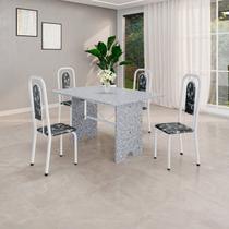 Conjunto Sala de Jantar Mesa com 4 Cadeiras Lara