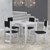 Conjunto Sala de Jantar Mesa com 4 Cadeiras Nicoli Sonetto Móveis