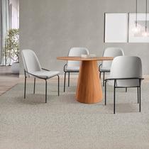 Conjunto Sala de Jantar Mesa Cone 108cm e 4 Cadeiras Maya Madeira Cinza Conjunto Sala de Jantar Mesa Cone 108cm e 4 Cadeiras Maya Madeira Cinza