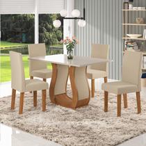Conjunto Sala de Jantar Mesa Criare com 4 Cadeiras Venus Viero Móveis