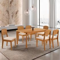 Conjunto Sala de Jantar Mesa Dublin Tampo em MDF e 6 Cadeiras Cleo Yescasa Conjunto Sala de Jantar Mesa Dublin Tampo em MDF e 6 Cadeiras Cleo Yescasa