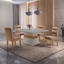Conjunto Sala de Jantar Mesa e 4 Cadeiras Luísa Espresso Móveis