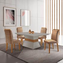 Conjunto Sala de Jantar Mesa e 4 Cadeiras Santorini Espresso Móveis