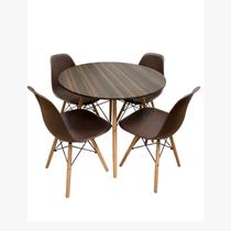 Conjunto Sala de Jantar Mesa Eames Dsw Redonda 70cm com 4 Cadeiras Eames Dsw