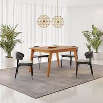 Conjunto Sala de Jantar Mesa Elegance com 4 Cadeiras Bless Marrom/Preto Conjunto Sala de Jantar Mesa Elegance com 4 Cadeiras Bless Marrom/Preto