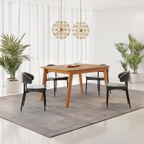 Conjunto Sala de Jantar Mesa Elegance com 4 Cadeiras Bless Marrom/Preto