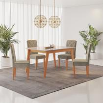 Conjunto Sala de Jantar Mesa Elegance com 4 Cadeiras Diamante Jolie JCM Móveis