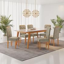 Conjunto Sala de Jantar Mesa Elegance com 6 Cadeiras Diamante Jolie JCM Móveis