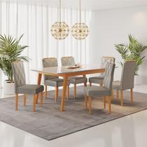 Conjunto Sala de Jantar Mesa Elegance com 6 Cadeiras Diamante Jolie JCM Móveis