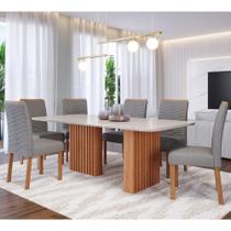 Conjunto Sala de Jantar Mesa Ester 180cm 6 Cadeira Clarice Cimol