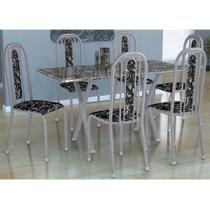 Conjunto Sala de Jantar Mesa Fabone com 6 Cadeiras Athenas