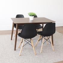Conjunto Sala de Jantar Mesa Finlândia 120x75cm com 4 Cadeiras Eiffel Pp