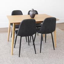 Conjunto Sala de Jantar Mesa Finlândia 120x75cm com 4 Cadeiras Tania PU Preto