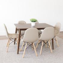 Conjunto Sala de Jantar Mesa Finlândia 120x75cm com 6 Cadeiras Eiffel Botonê
