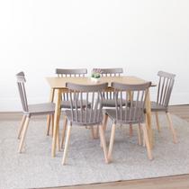 Conjunto Sala de Jantar Mesa Finlândia 120x75cm com 6 Cadeiras Janaína Conjunto Sala de Jantar Mesa Finlândia 120x75cm com 6 Cadeiras Janaína
