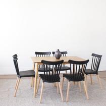 Conjunto Sala de Jantar Mesa Finlândia 120x75cm com 6 Cadeiras Janaína Conjunto Sala de Jantar Mesa Finlândia 120x75cm com 6 Cadeiras Janaína