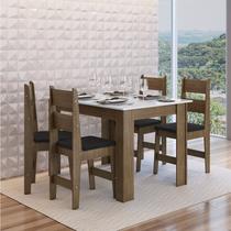 Conjunto Sala de Jantar Mesa Fixa com 4 Cadeiras
