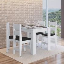 Conjunto Sala de Jantar Mesa Fixa com 4 Cadeiras