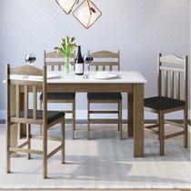 Conjunto Sala de Jantar Mesa Fixa com 4 Cadeiras