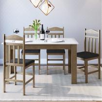 Conjunto Sala de Jantar Mesa Fixa com 4 Cadeiras