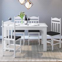 Conjunto Sala de Jantar Mesa Fixa com 4 Cadeiras