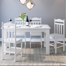 Conjunto Sala de Jantar Mesa Fixa com 4 Cadeiras