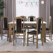 Conjunto Sala de Jantar Mesa Fixa com 6 Cadeiras