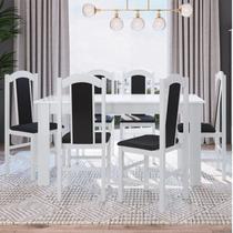 Conjunto Sala de Jantar Mesa Fixa com 6 Cadeiras